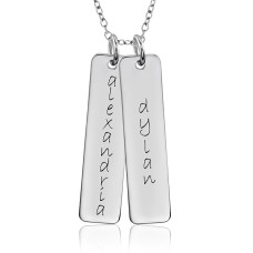Two Gold Tall Tags Mommy Necklace Personalized Jewelry