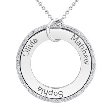 CZ Halo WEE Loop Necklace