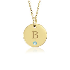 Tanner Vermeil Initial Birthstone Disc