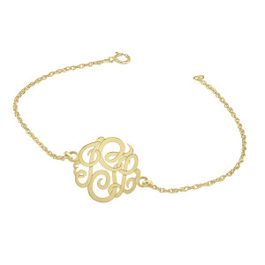 Yellow POSH Script Monogram Bracelet 