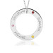 White Gold Three Name POSH Birthstone Loop Mommy Necklace